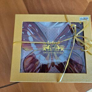Lefard England Collection Beautiful Glass Butterfly Decorative Platter